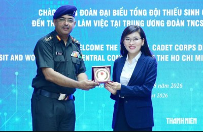 Bí thư Trung ương Đoàn tiếp xã giao đoàn đại biểu Tổng đội Thiếu sinh quân Ấn Độ